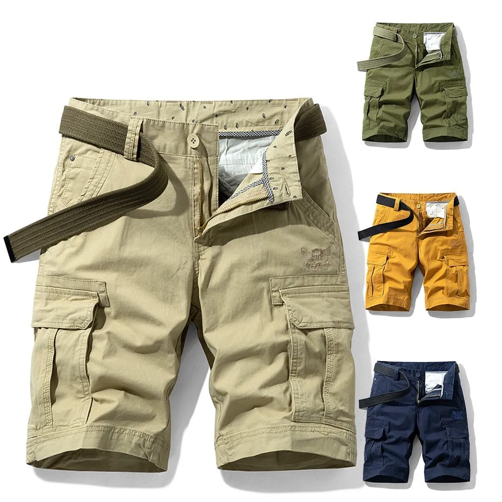 New Spring Men Cotton Cargo Shorts Clothing Summer Casual Breeches Bermuda Fashion Beach Pants Los Cortos Cargo Short Men