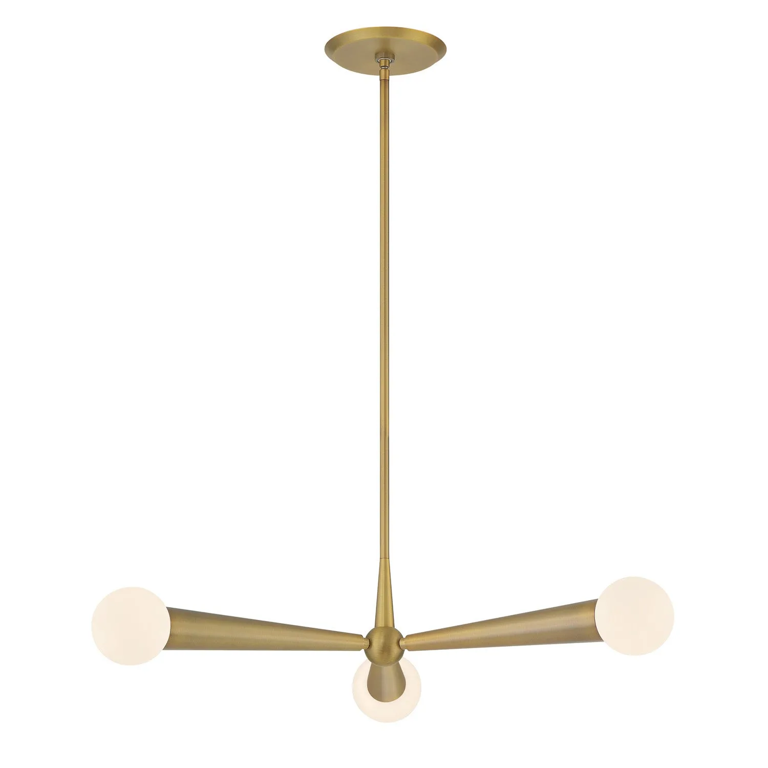 Nova 3 Light LED Pendant, Aged Brass