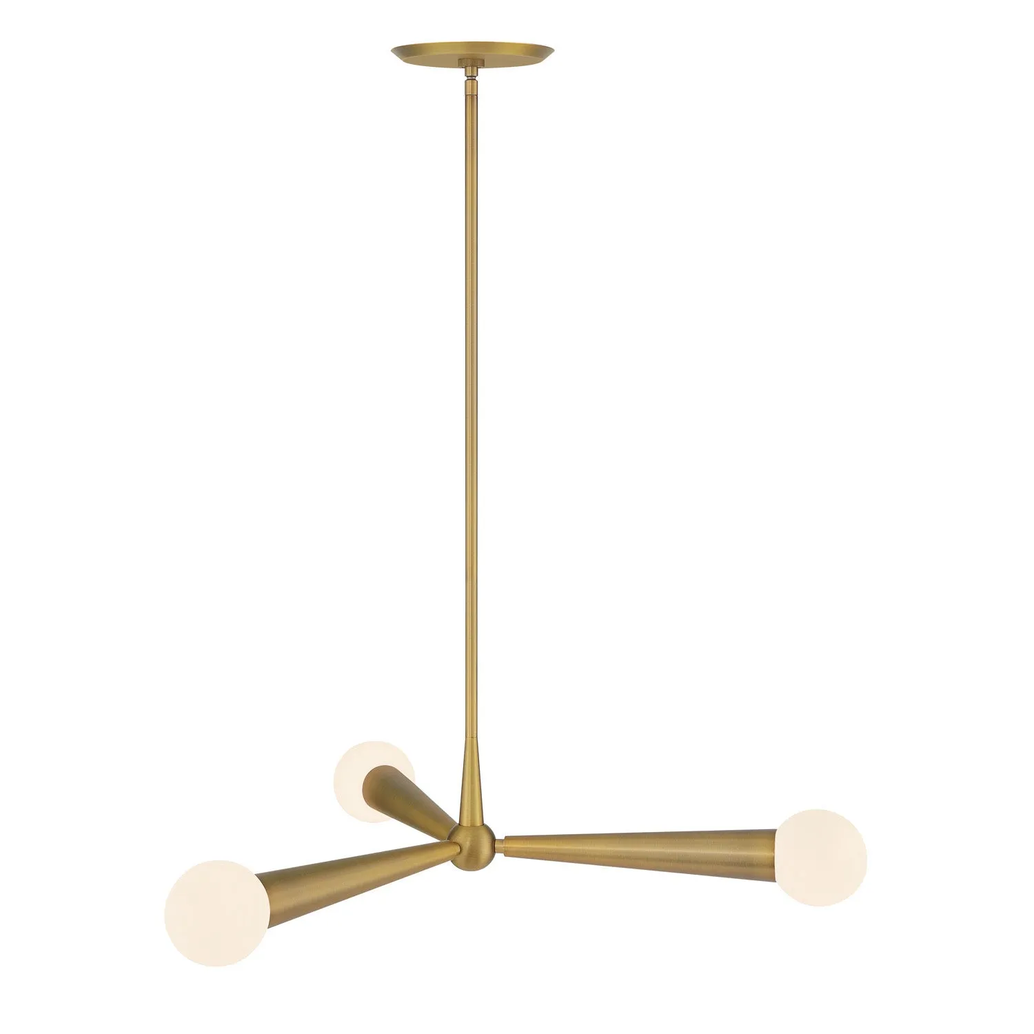 Nova 3 Light LED Pendant, Aged Brass