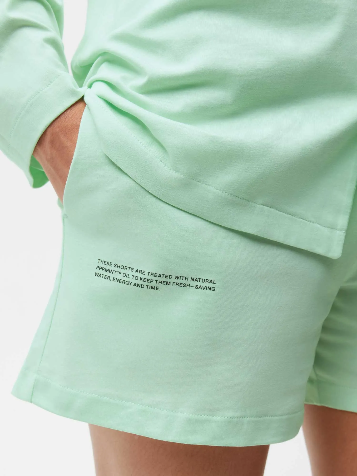 Organic Cotton Pajama Loose Shorts—lagoon green