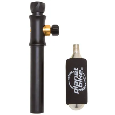 P-Bike Pump,Air Smith W/Co2 Black Air Smith Co2 Planet Bike Pumps