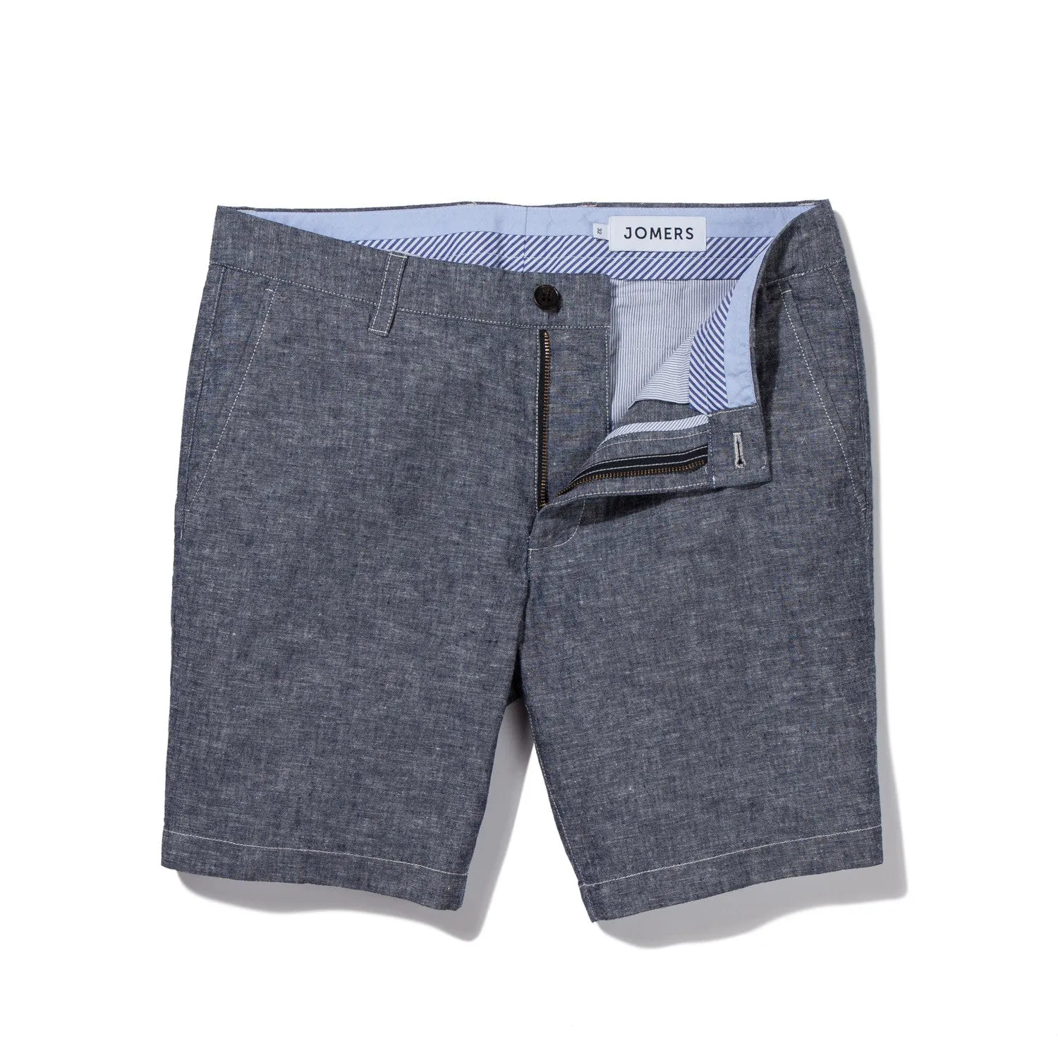 Perry - Blue Japanese Cotton Linen Chambray Shorts