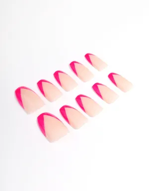 Pink Pointed Tips Press On Nails