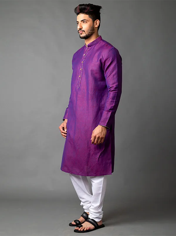 Purple Solid Kurta | Azania