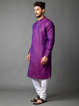 Purple Solid Kurta | Azania