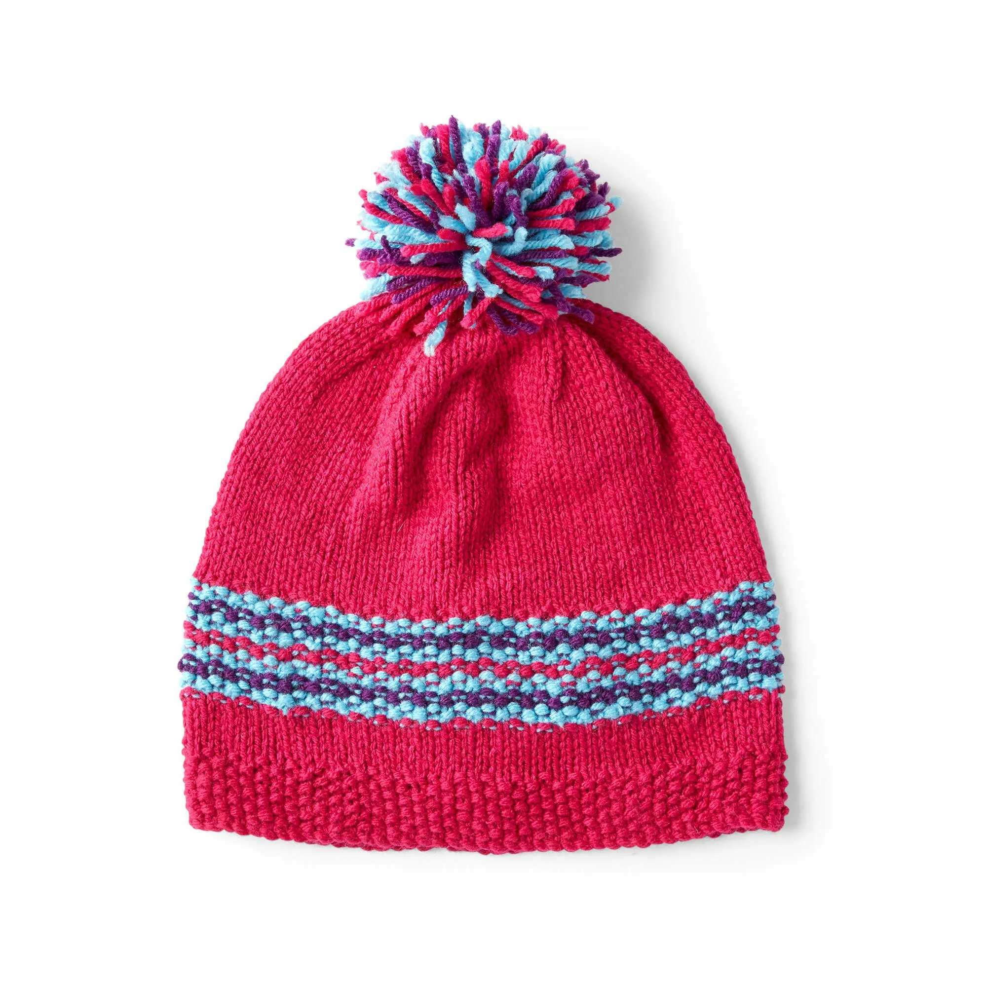 Red Heart Rainbow Knit Hat