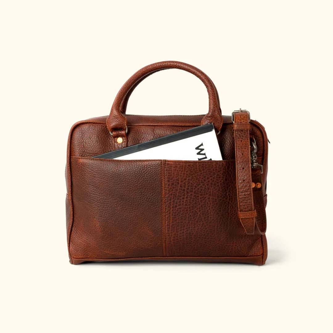 Ryder Reserve Bison Leather Laptop Briefcase | Brown