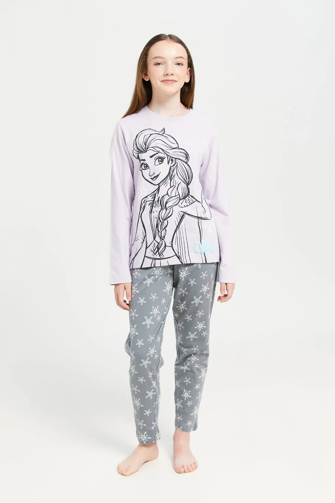 Senior Girls Purple Frozen Pyjama set (2 Piece)