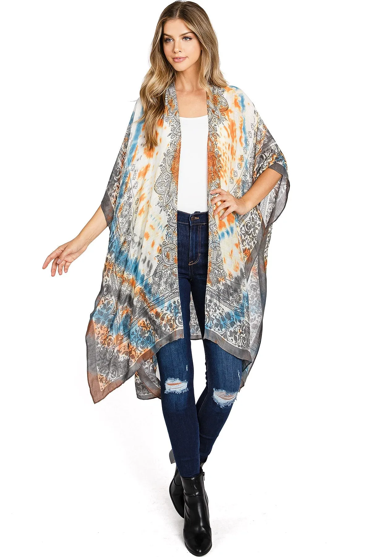 Sketch Tie-Dye Kimono