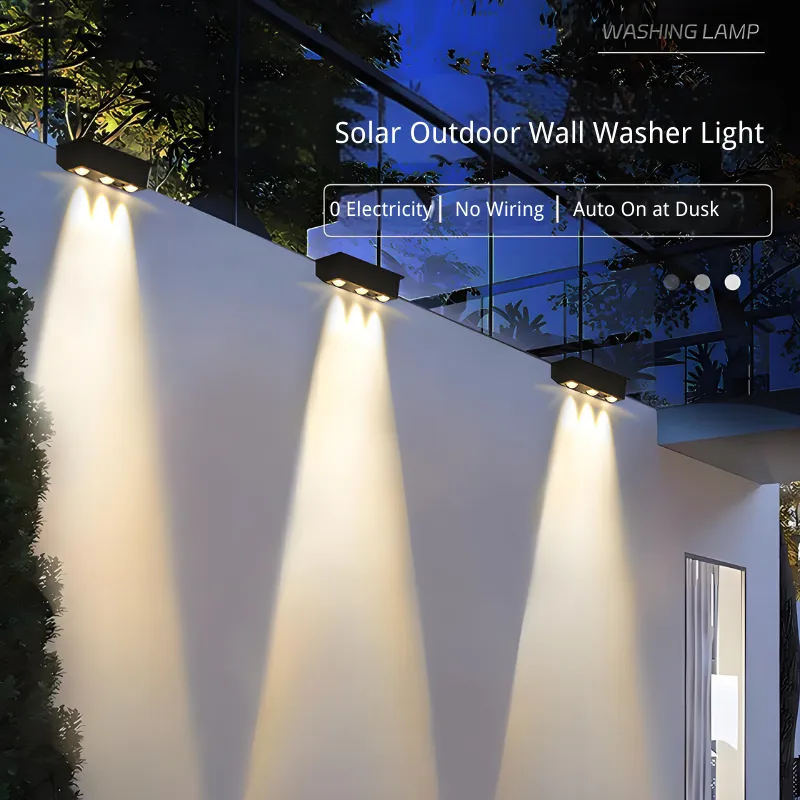 Solar Wall Lights for Outdoor Garden, Patio, and Balcony – Waterproof Solar Wall Wash Lights