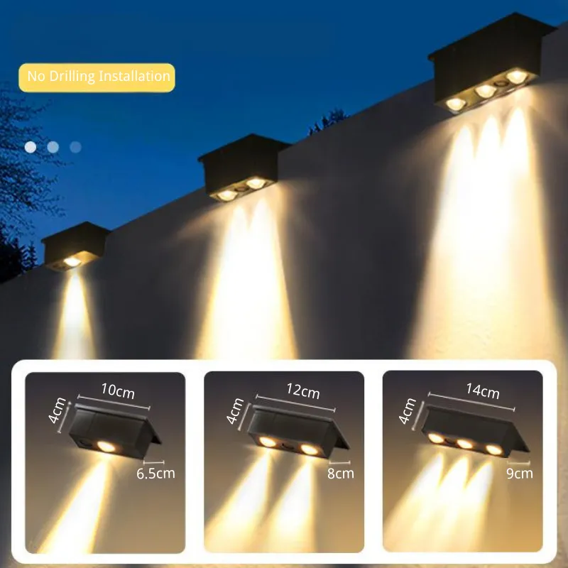 Solar Wall Lights for Outdoor Garden, Patio, and Balcony – Waterproof Solar Wall Wash Lights