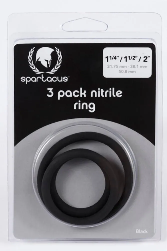 Spartacus ''Nitrile'' Cockrings 3Pk -Black