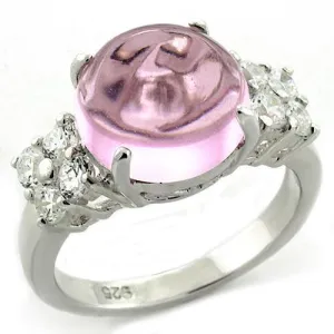 Sterling Silver Ring Synthetic Light Rose LOAS1206 for Women Style High