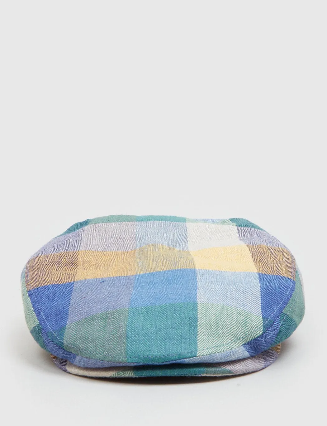 Stetson Kent Check Flat Cap (Linen) - Green