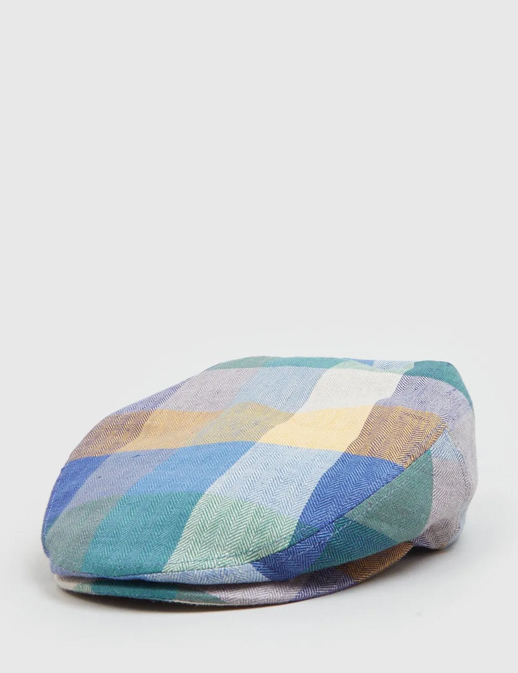 Stetson Kent Check Flat Cap (Linen) - Green