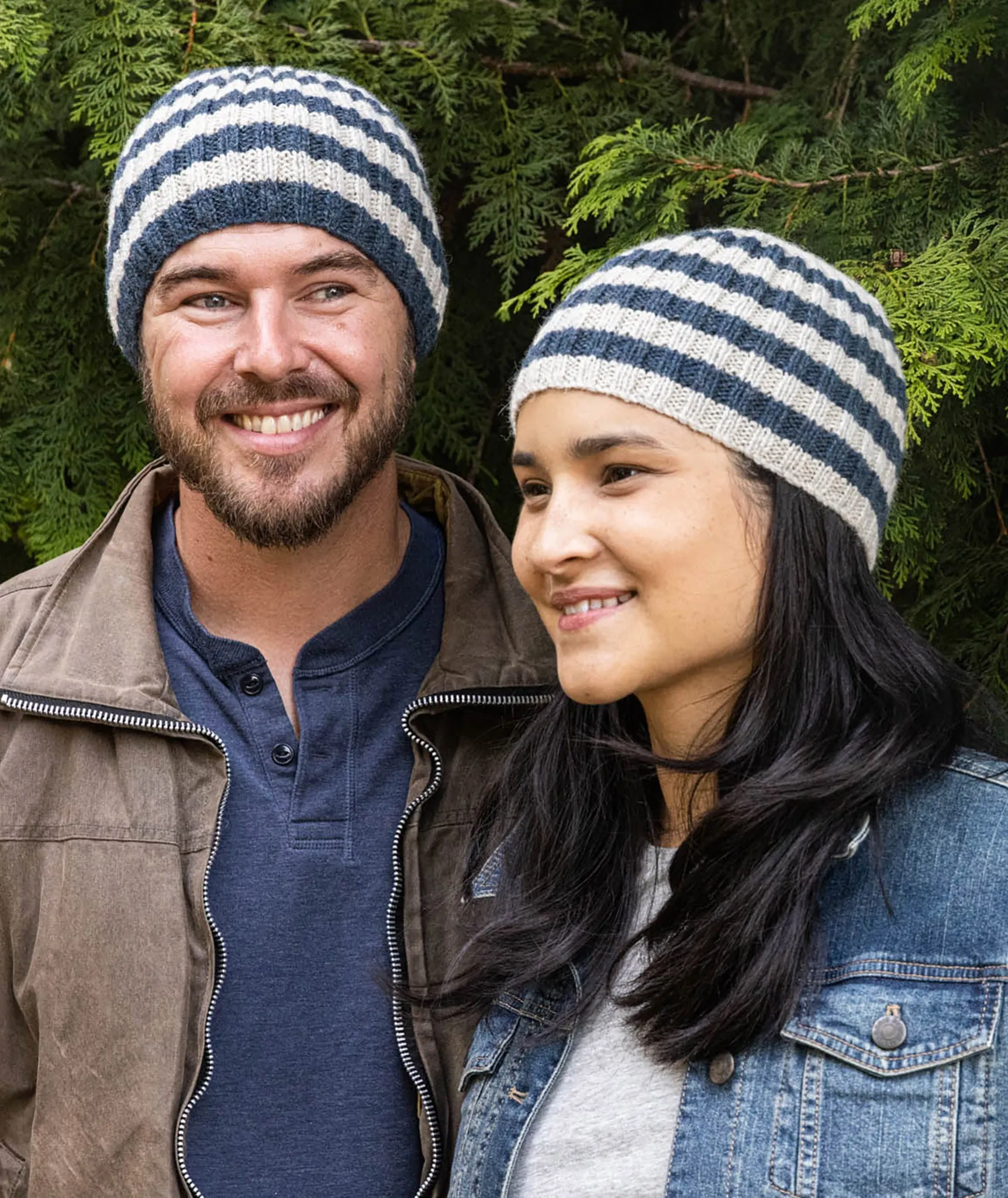 Striped Ribbed Beanie Using The Fibre Co. Lore