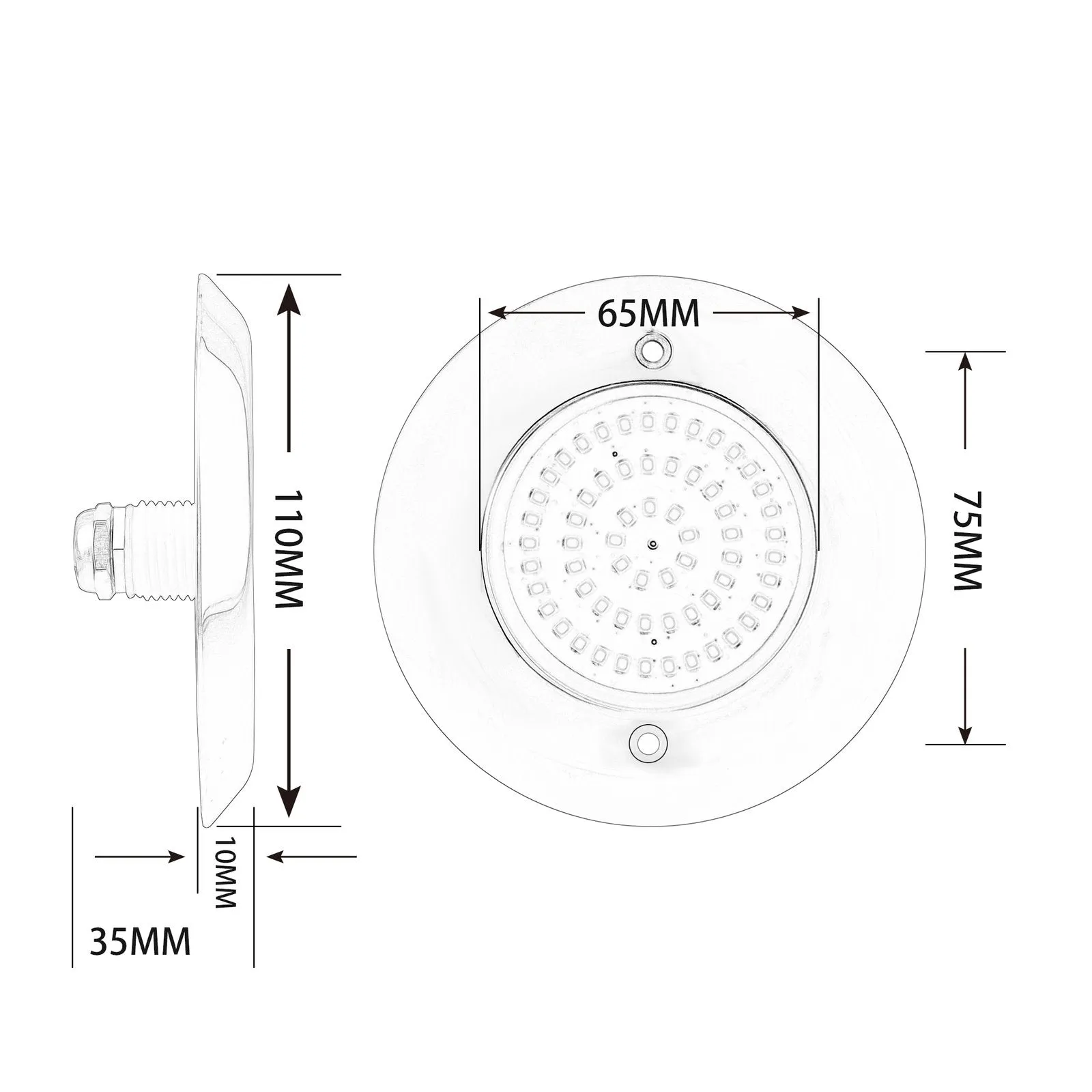 Swimming Pool / SPA Stainless Steel Light 110mm Dia - Aquatic