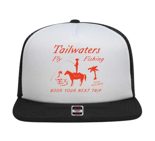 Tailwaters Fly Fishing Cowboy Angler Logo Foam Trucker