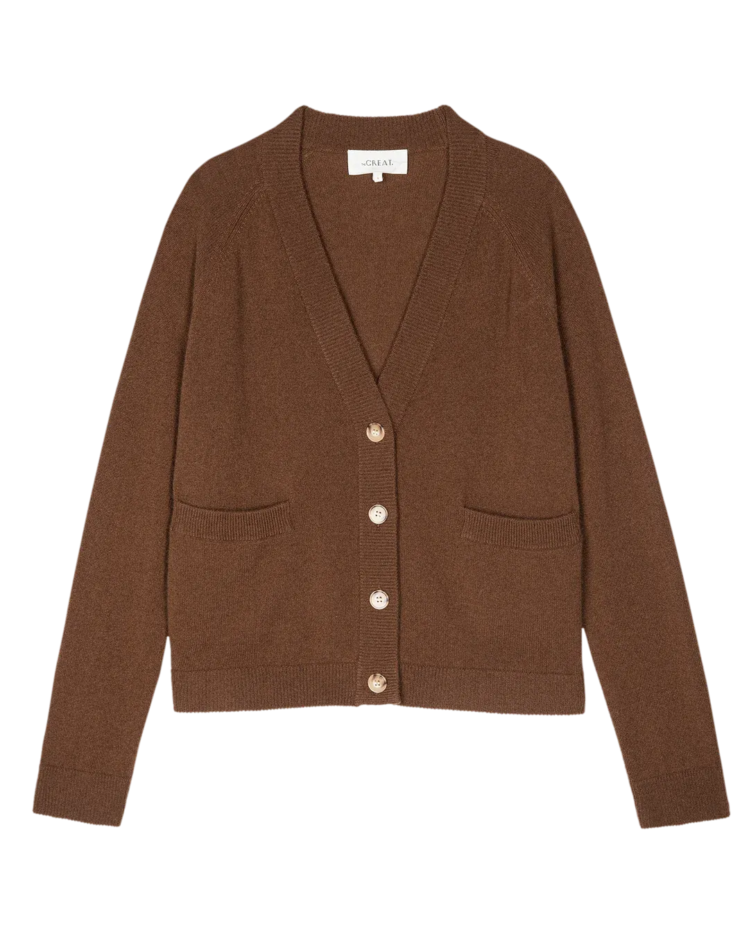 The Cashmere Varsity Cardigan- Santal