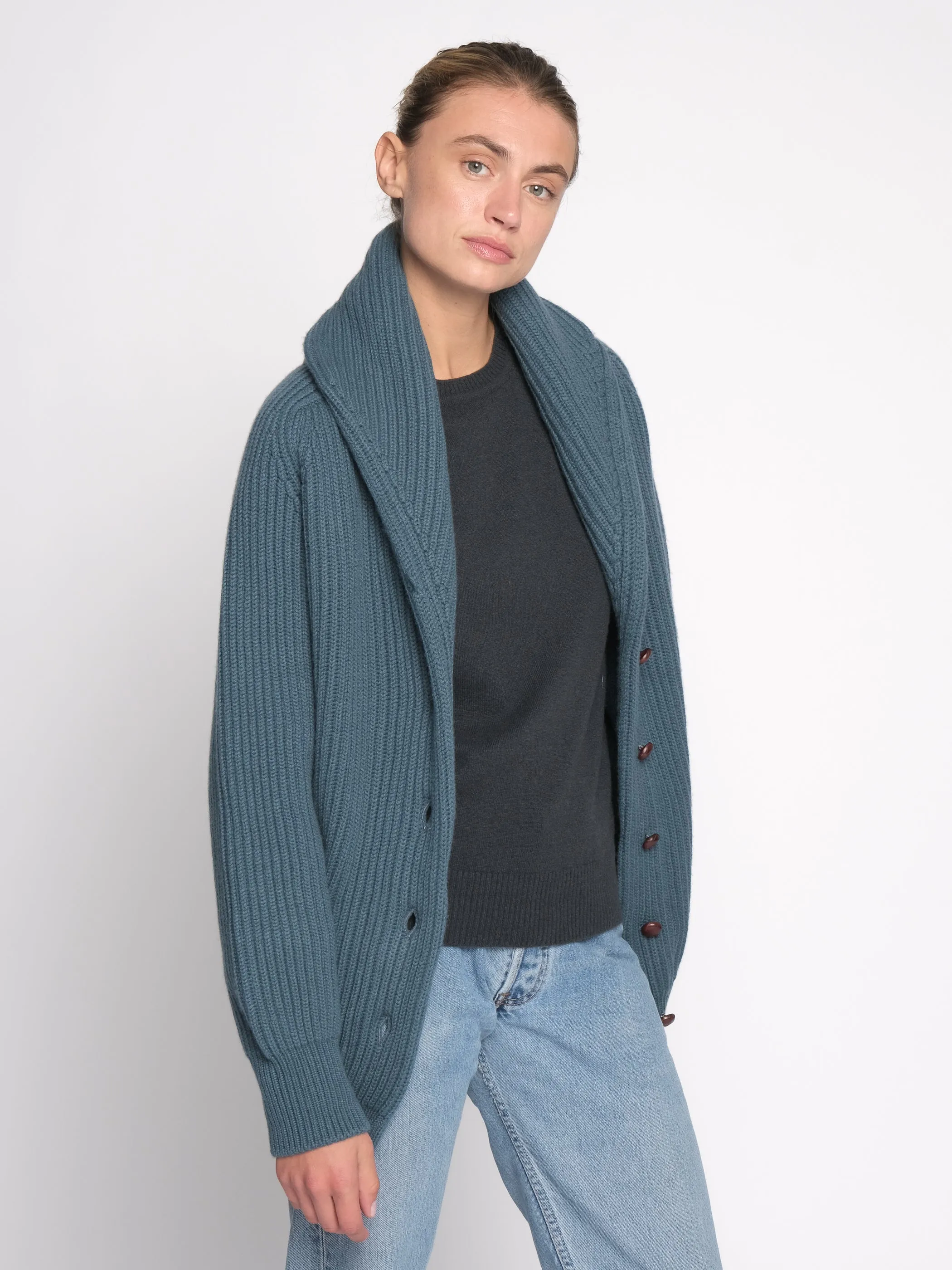 THE KENNEDY CARDIGAN | Aqua Grey