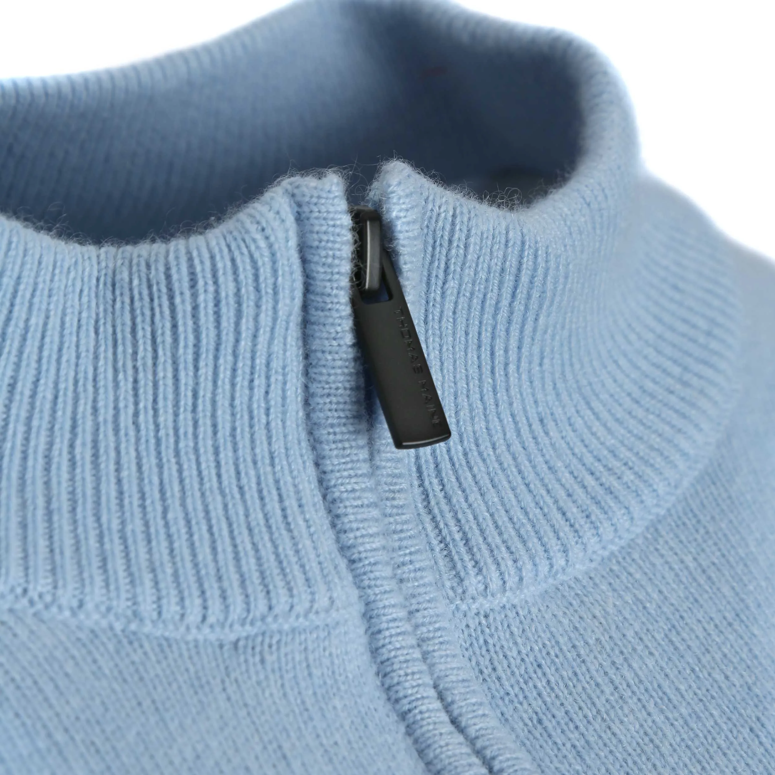 Thomas Maine 1/4 Zip Knitwear in Sky Blue