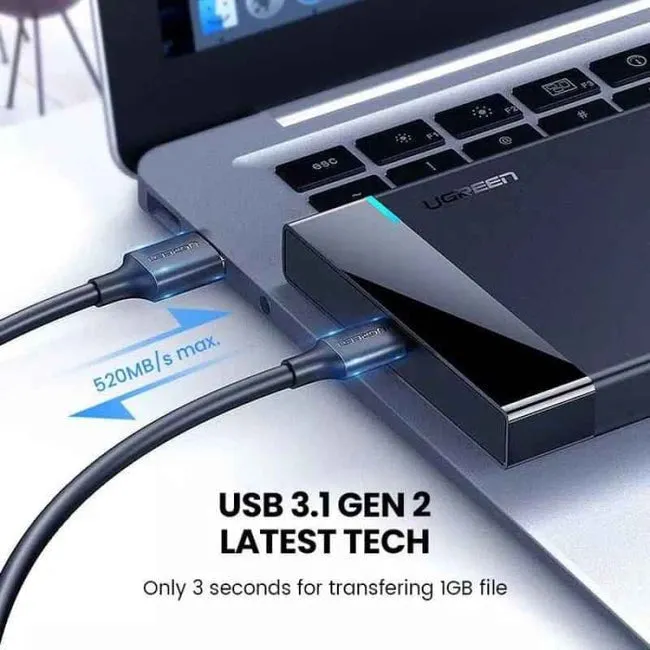 UGREEN SATA External Hard Drive Enclosure HDD SSD USB C 2.5-inch, 6Gbps Transfer Rate with USB A 3.0   USB C to USB C 3.1 Cable for Windows, macOS, Linux | 60735