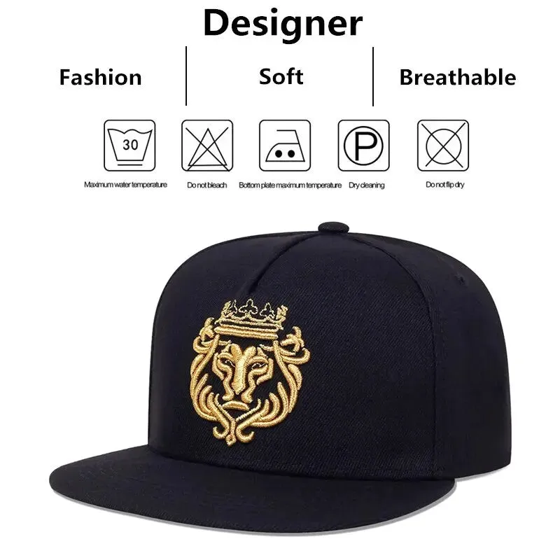 Unisex Lion Crown Embroidery Hip-hop Hats