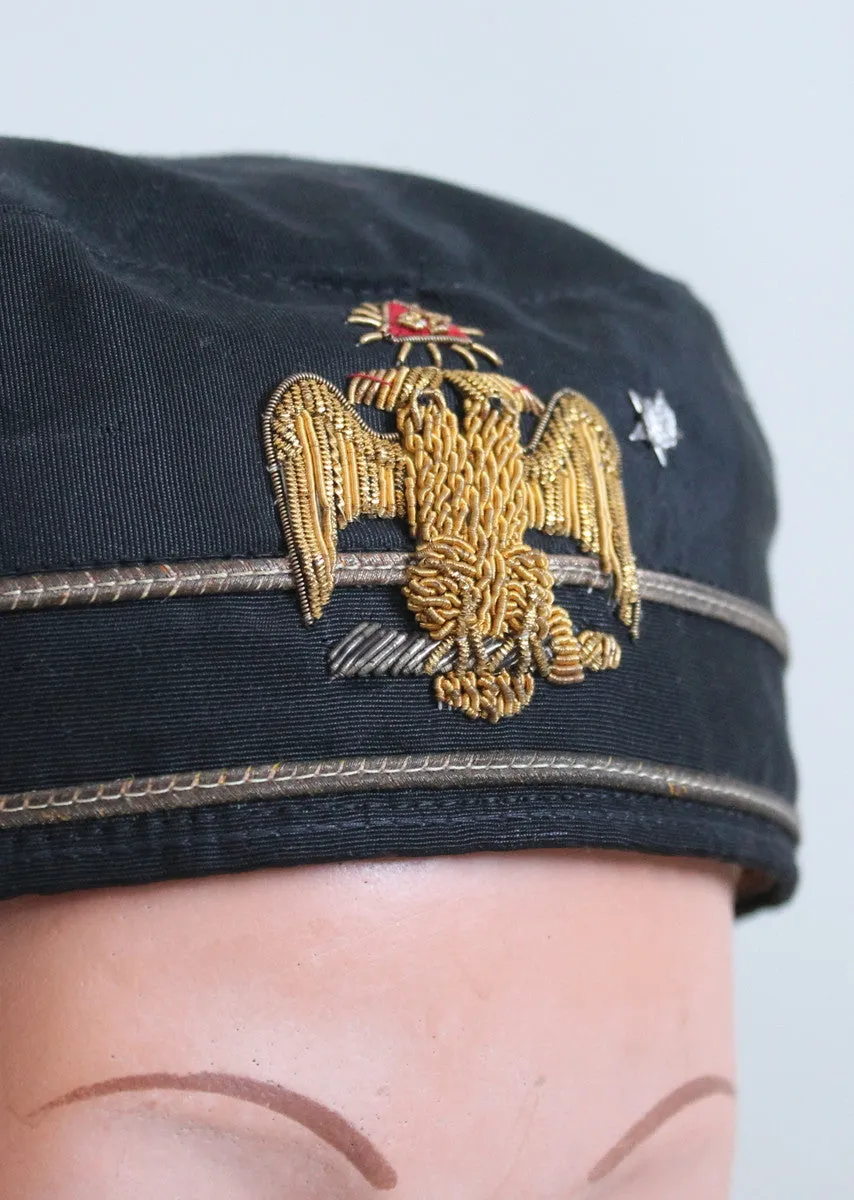 Vintage 1950s Metallic Embroidered Masonic Cap