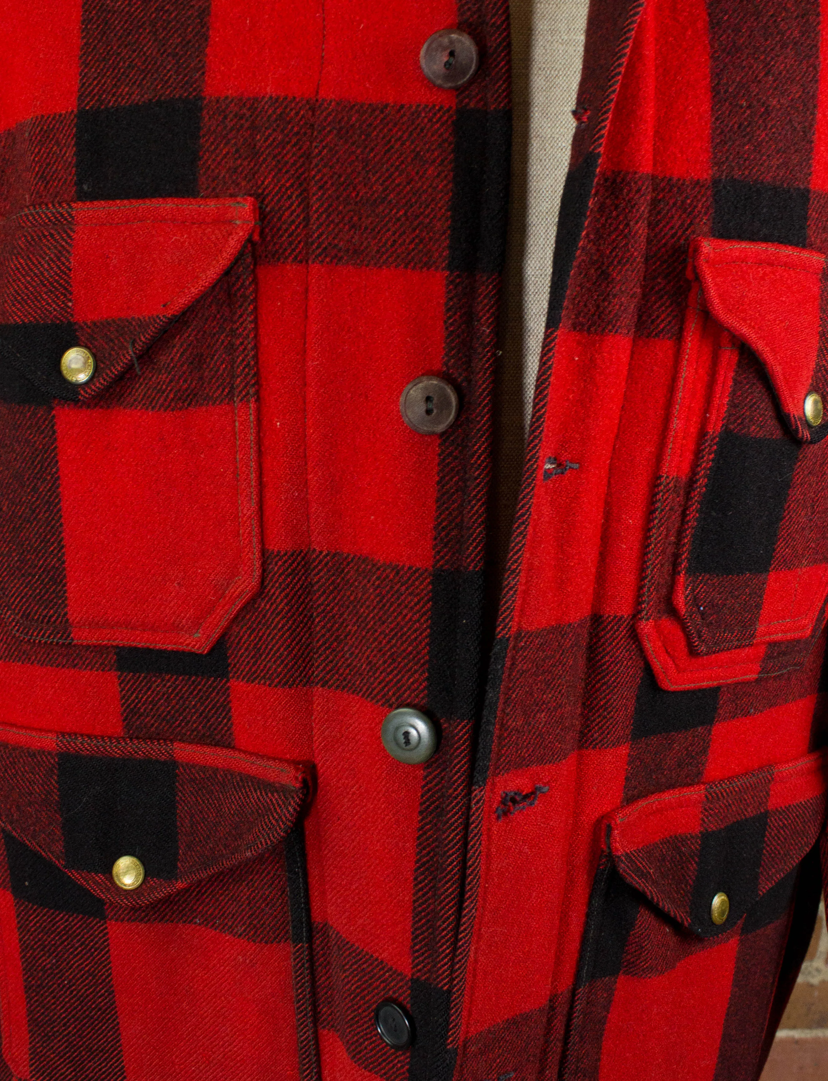 Vintage 40s Woolrich Woolen Mills Buffalo Plaid Wool Hunting Jacket Unisex Large