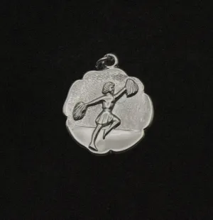 Vintage Silver Tone Metal Cheerleader Charm