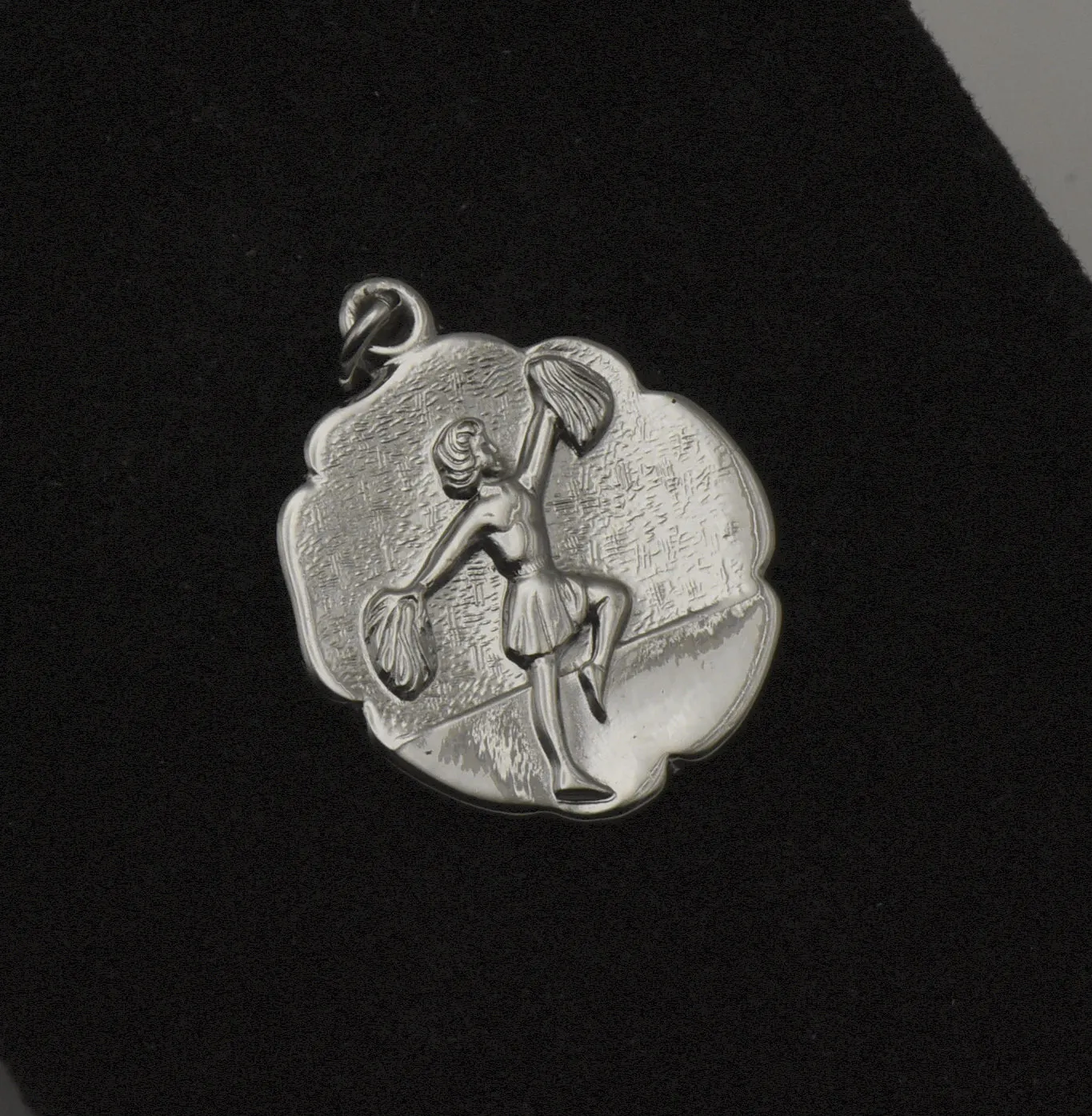 Vintage Silver Tone Metal Cheerleader Charm