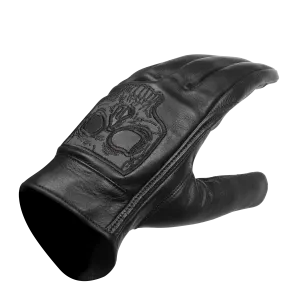 VL475SK Gel Palm Riding Gloves with Skull