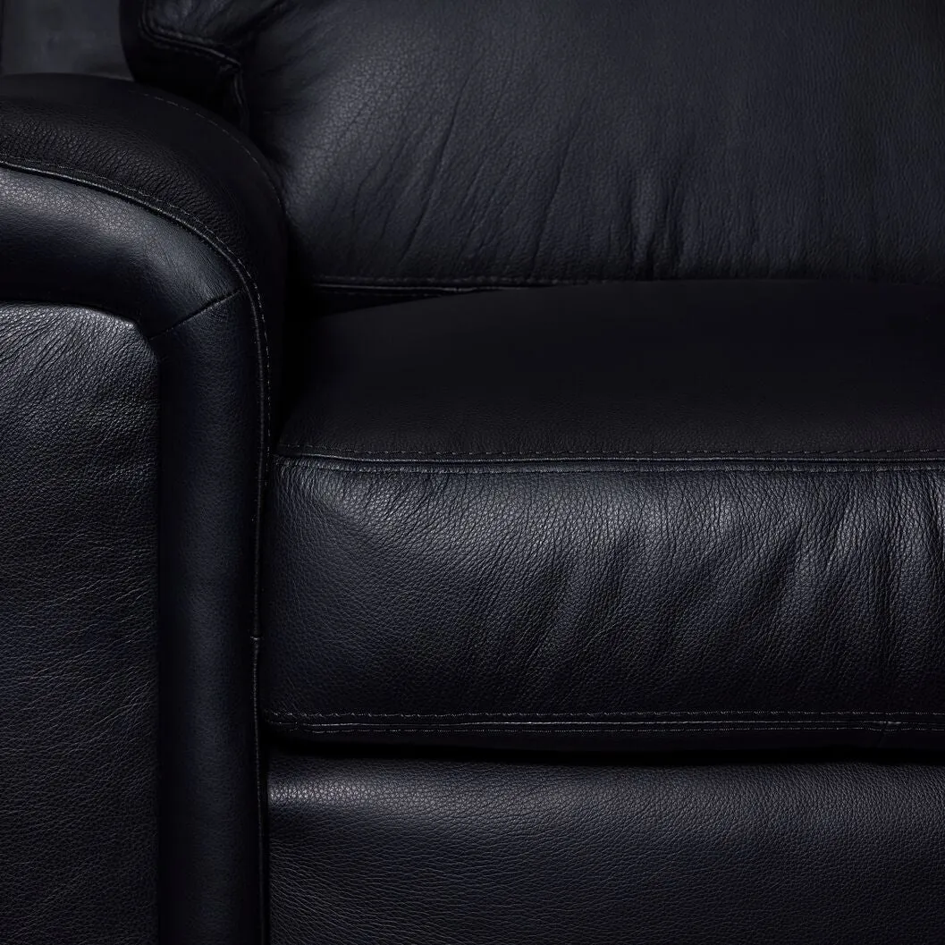 Webster Leather Sofa And Chair Set - Black