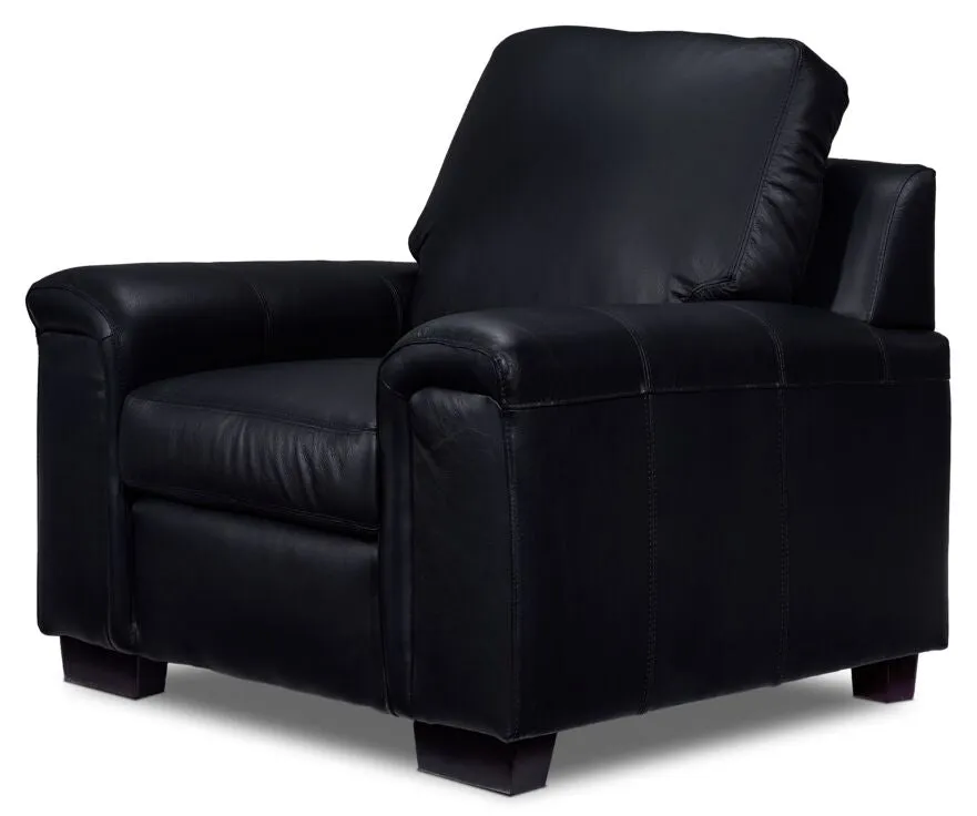 Webster Leather Sofa And Chair Set - Black