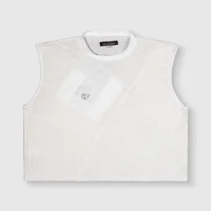 white 'all-over reroll' cropped tank top - 30% OFF