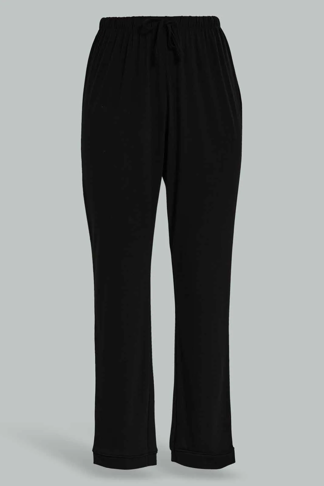 Women Black Solid Pajama Set (2 Piece)