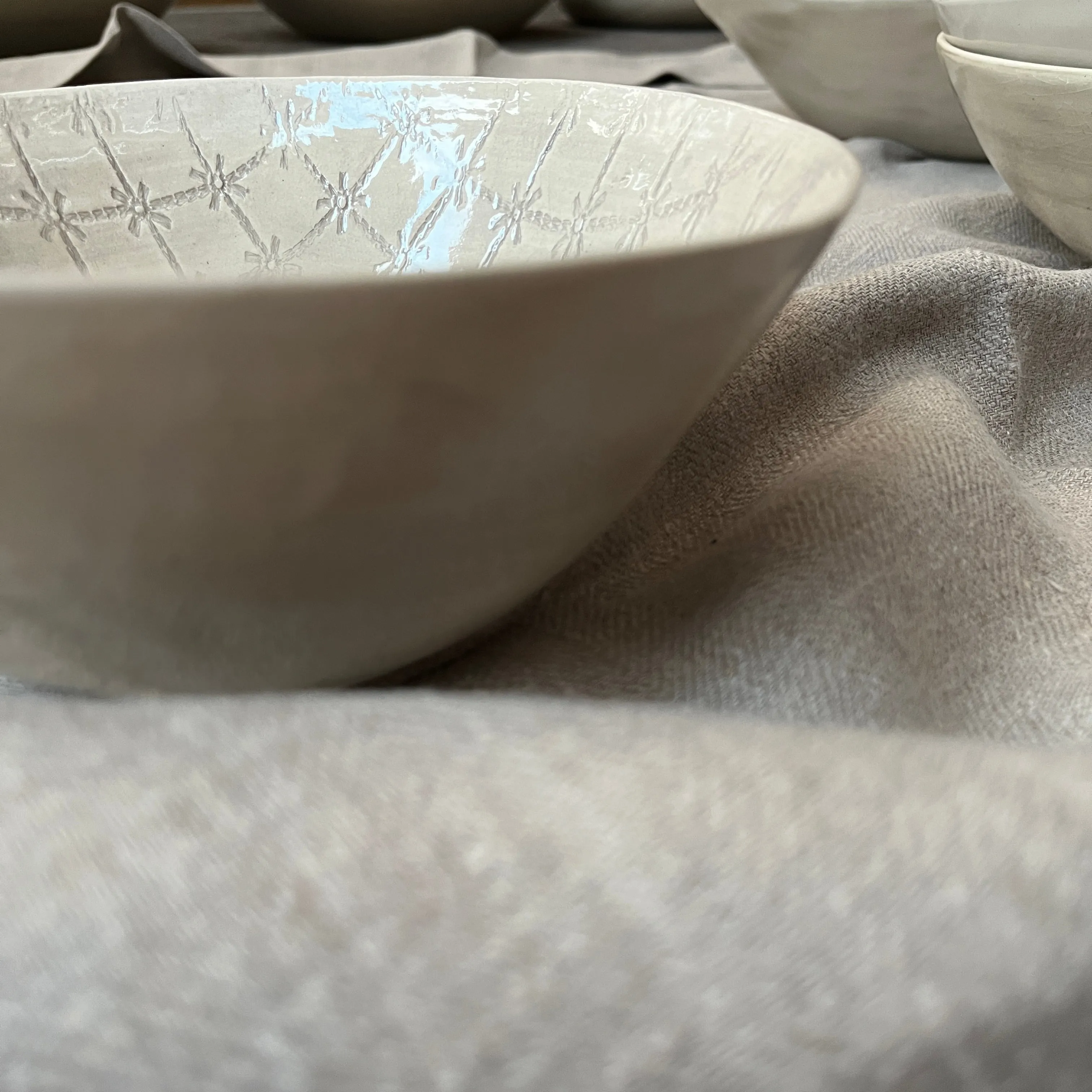 Wonki Ware Pasta Bowl - Warm Grey Lace