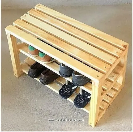 Wooden Handmade Solid Sheesham Wood Shoe Rack