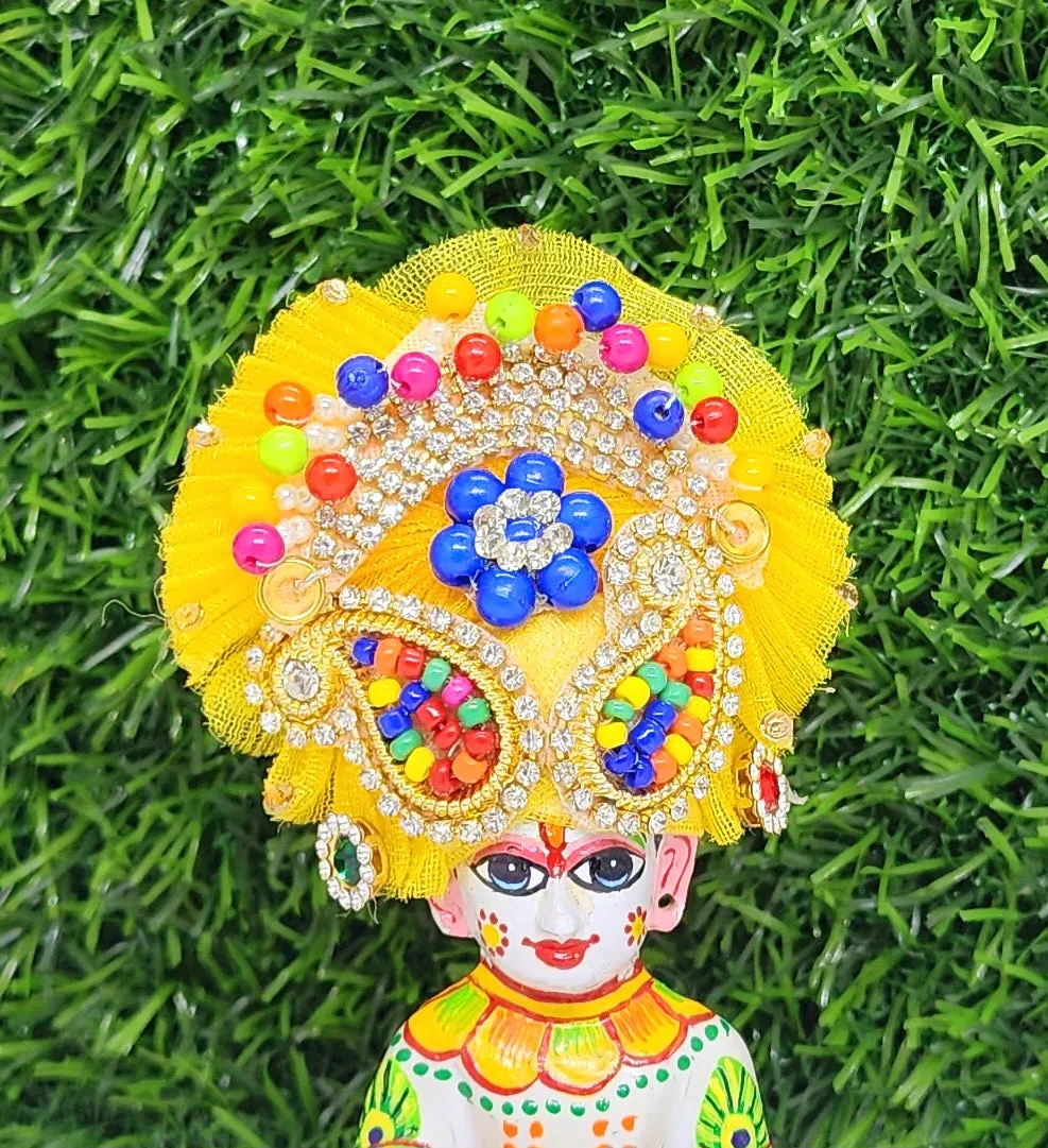 Yellow MultiColor Pagdi For Laddu Gopal Ji